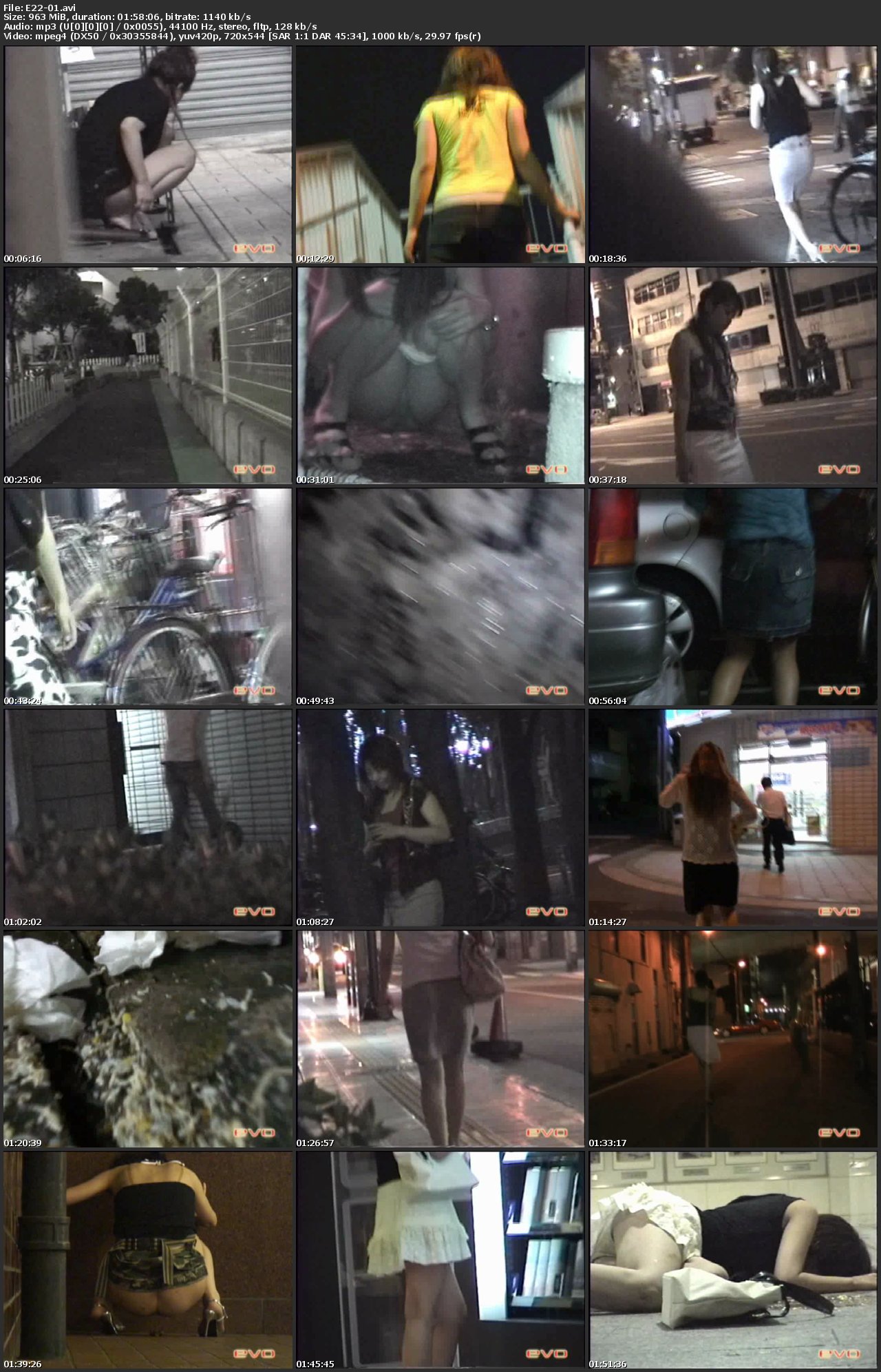 Screenshot or [E22-01] 泥酔女の大失態 街グソ・街下痢・街ゲロ 1 投稿 盗撮 嘔吐 エボ・ビジュアル 118分